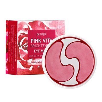 Освітлюючі патчі для очей на основі есенції трояндової води PETITFEE Pink Vita Brightening Eye Mask 60шт PETITFEE-34 фото
