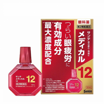 Японські краплі для очей від втоми та почервоніння Santen Medical 12 12ml (Індекс свіжості: 3) SANTEN-003 фото