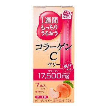 Японський питний колаген у формі желе зі смаком персика Earth Collagen C Jelly Peach 70g (на 7 днів) EARTH-014 фото
