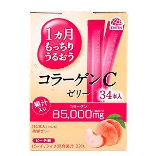 Японський питний колаген у формі желе зі смаком персика Earth Collagen C Jelly Peach 340g (на 34 дні) EARTH-015 фото